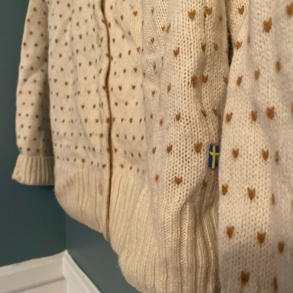 Fjall Raven women’s medium 100% wool cardigan - cream and blue - Picture 5 of 9